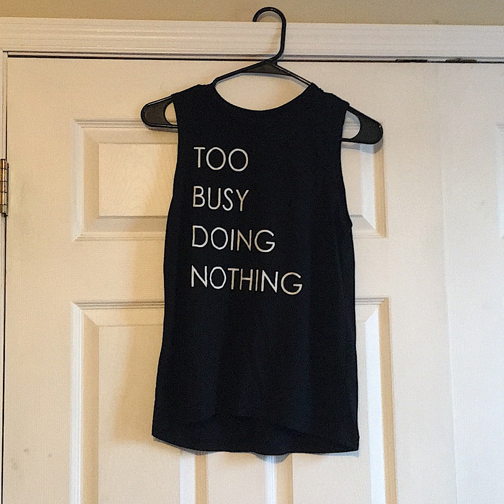 Women’s tank top with graphic design.